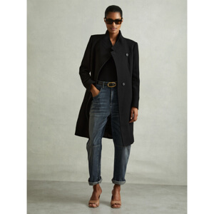 REISS MAUDE Wool Blend Longline Double Breasted Coat